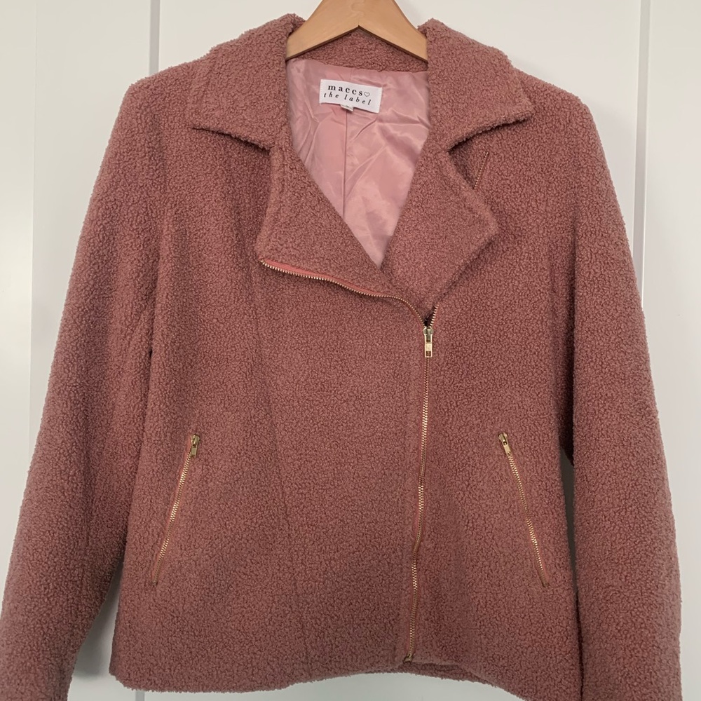 Blush pink teddy jacket